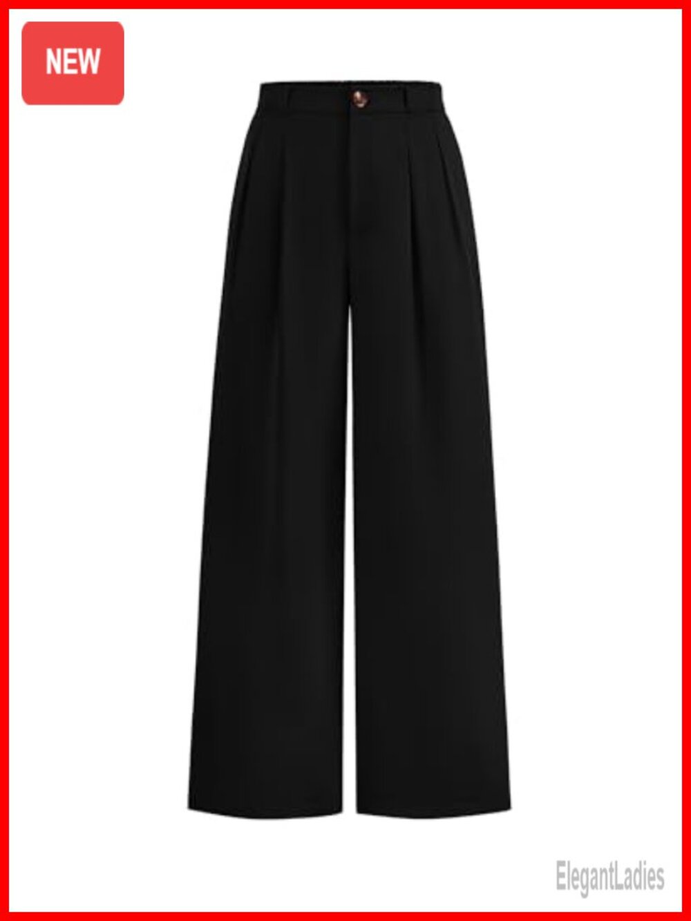 Wide Leg High Waisted Button Front Dress Pants Pleated Trousers